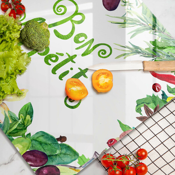 Sklo za varnou desku Bon appetit nápis