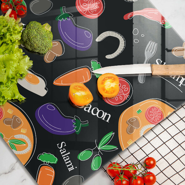 Sklo za varnou desku Jídlo ilustrace