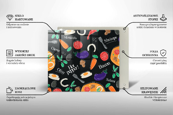 Sklo za varnou desku Jídlo ilustrace