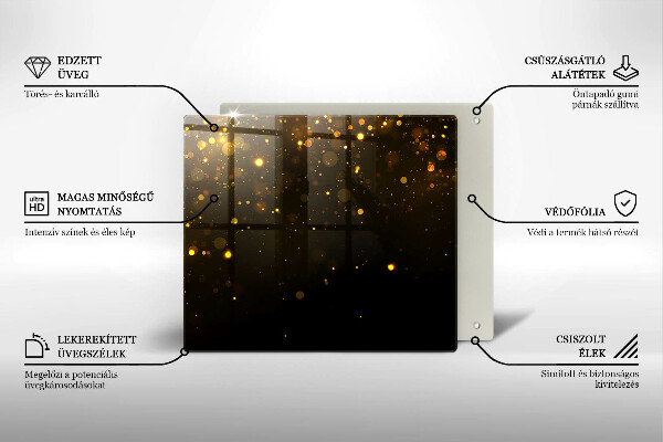 Sklo za varnou desku Zlaté třpytky