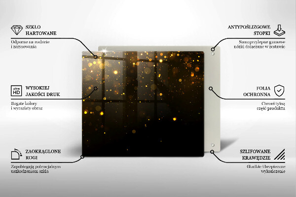 Sklo za varnou desku Zlaté třpytky