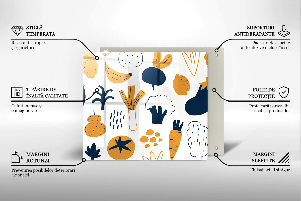 Sklo za varnou desku Jídlo ilustrace