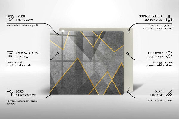 Sklo za varnou desku Ostré tvary
