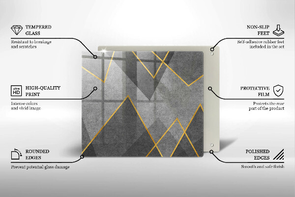 Sklo za varnou desku Ostré tvary