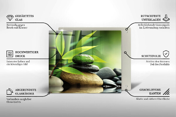 Sklo za varnou desku Zen bambusové kameny