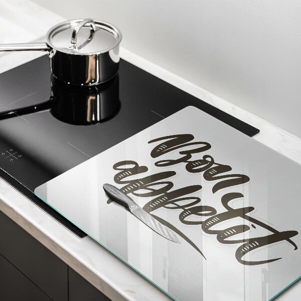 Sklo za varnou desku Bon appetit nápis