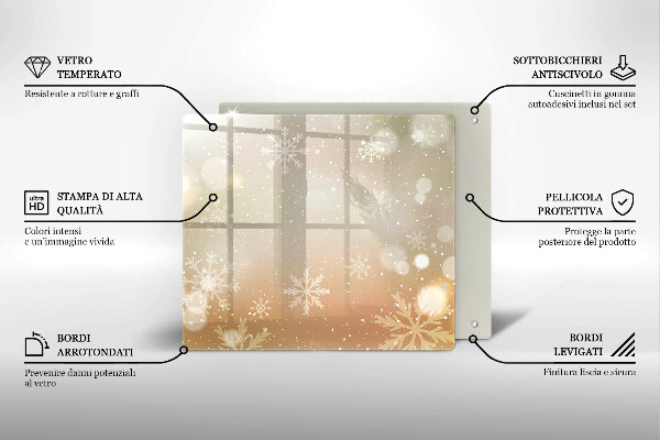 Sklo za varnou desku Sněhové vločky