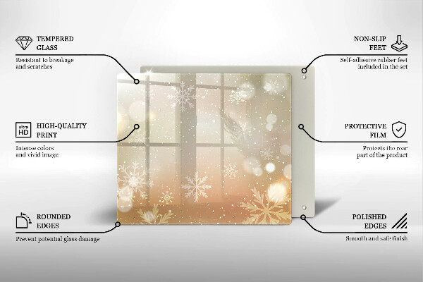 Sklo za varnou desku Sněhové vločky