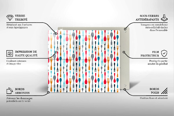 Sklo za varnou desku Ilustrace lžíce