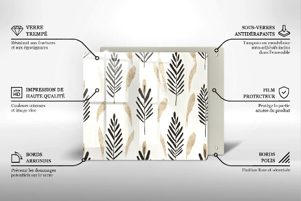 Sklo za varnou desku Boho rostliny