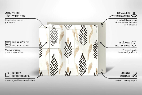 Sklo za varnou desku Boho rostliny