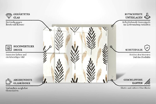 Sklo za varnou desku Boho rostliny