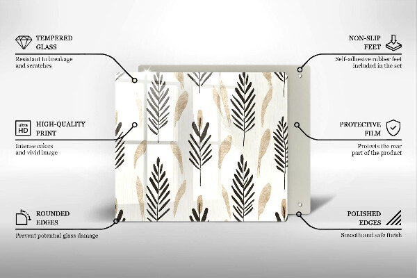 Sklo za varnou desku Boho rostliny