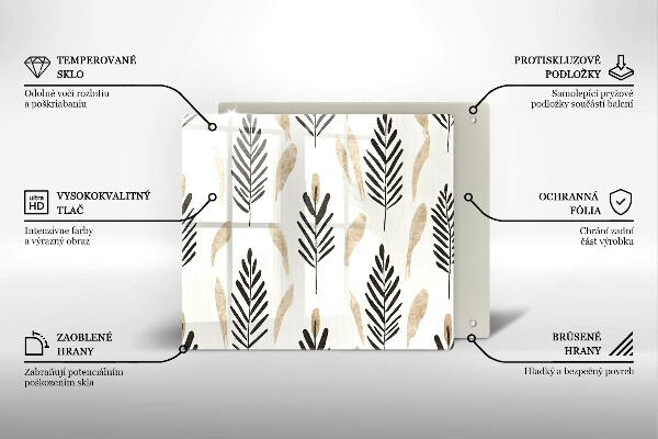 Sklo za varnou desku Boho rostliny