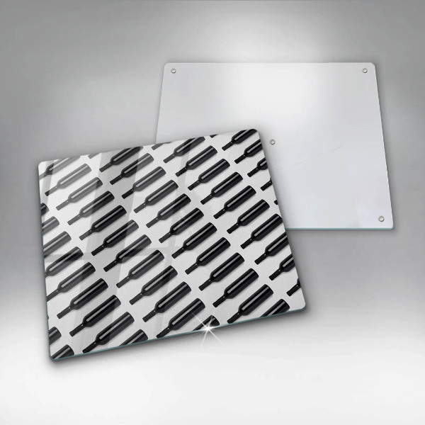 Sklo za varnou desku Černé láhve vína