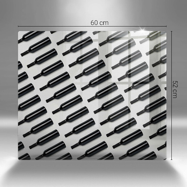 Sklo za varnou desku Černé láhve vína