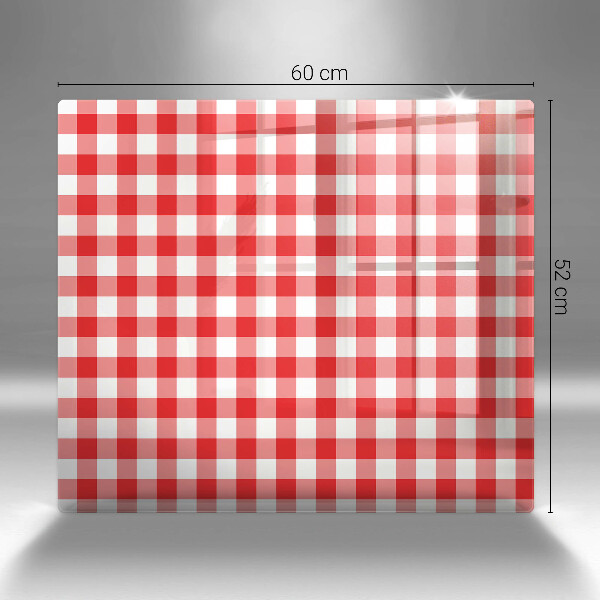 Sklo za varnou desku Červeno-bílý kostkovaný vzor