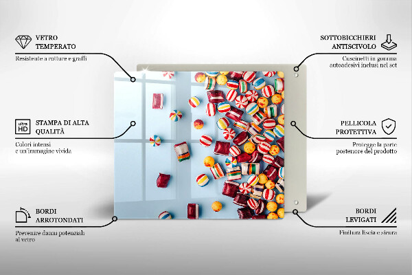 Sklo za varnou desku Barevné bonbóny