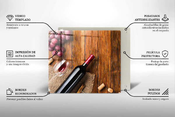 Sklo za varnou desku Láhev červeného vína