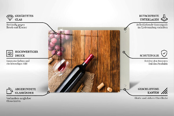 Sklo za varnou desku Láhev červeného vína