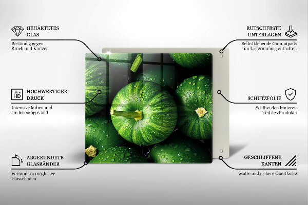 Sklo za varnou desku Zelené dýně