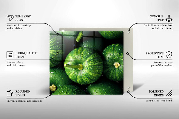 Sklo za varnou desku Zelené dýně