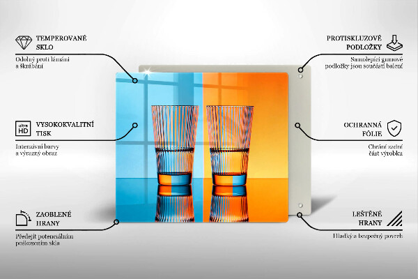 Sklo za varnou desku Dvě sklenice vody
