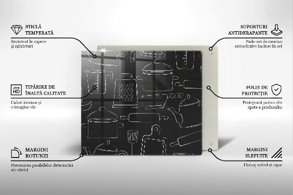 Sklo za varnou desku Kreslené kuchyňské doplňky