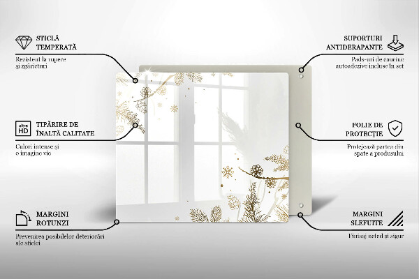 Sklo za varnou desku Zimní dekorace