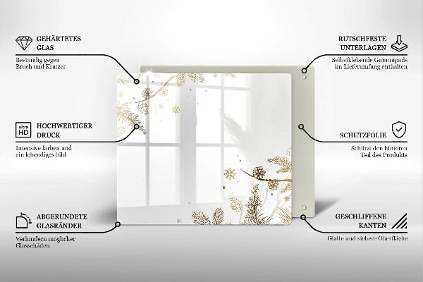 Sklo za varnou desku Zimní dekorace