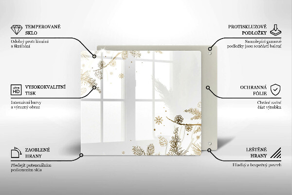 Sklo za varnou desku Zimní dekorace
