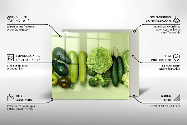 Sklo za varnou desku Zelené ovoce a zelenina