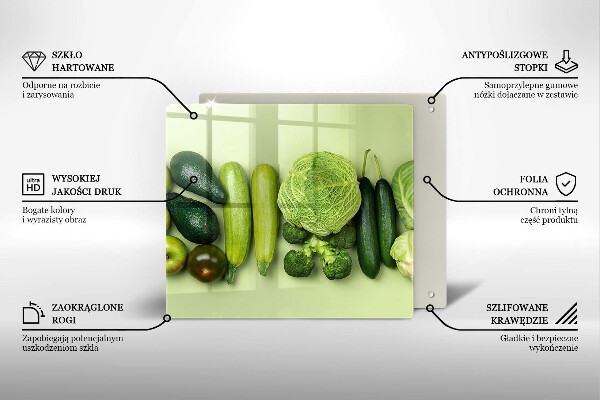 Sklo za varnou desku Zelené ovoce a zelenina