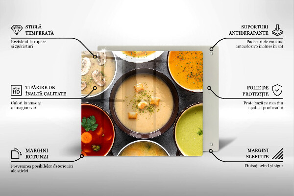 Sklo za varnou desku Barevné polévky