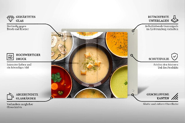 Sklo za varnou desku Barevné polévky