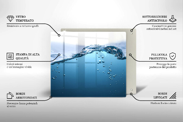 Sklo za varnou desku Modrá voda