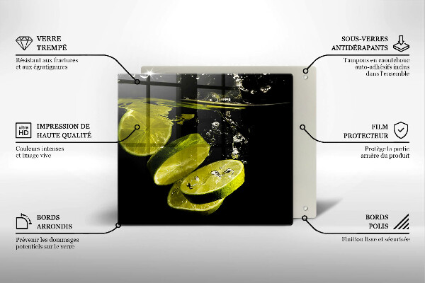 Sklo za varnou desku Limetky ve vodě
