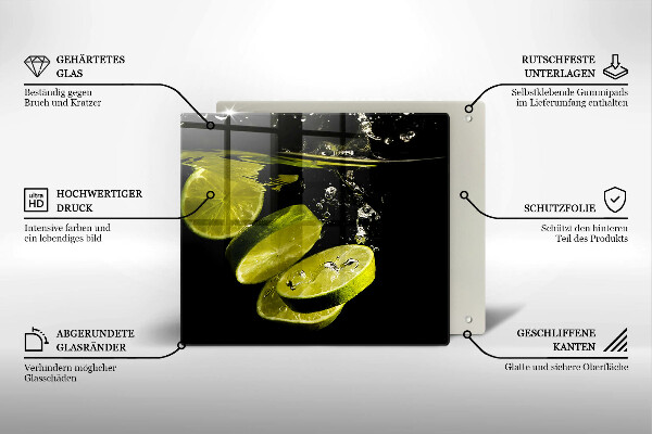 Sklo za varnou desku Limetky ve vodě