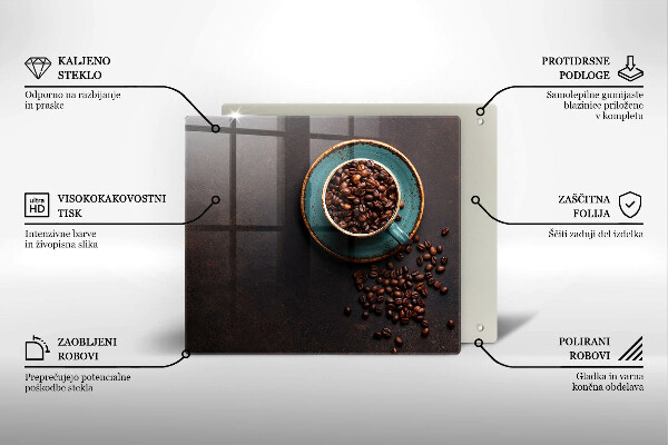 Sklo za varnou desku Šálek kávových zrn