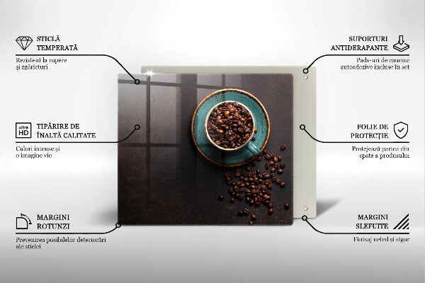 Sklo za varnou desku Šálek kávových zrn