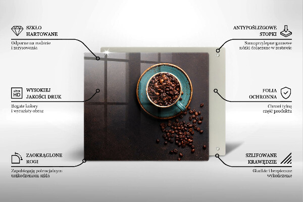 Sklo za varnou desku Šálek kávových zrn