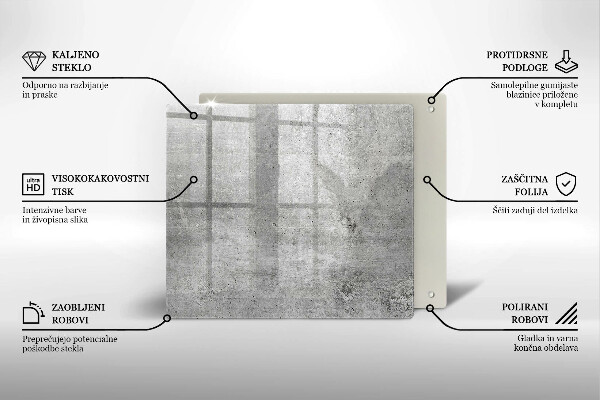 Sklo za varnou desku Betonová textura
