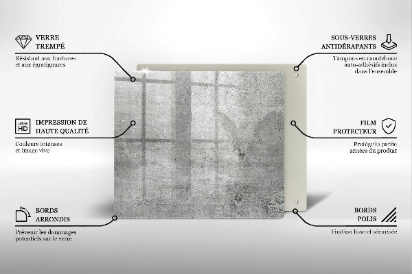 Sklo za varnou desku Betonová textura