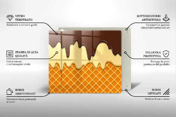 Sklo za varnou desku Ilustrace kornoutu zmrzliny