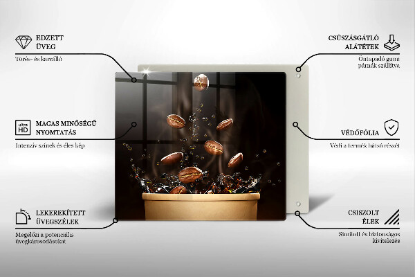 Sklo za varnou desku Horká kávová zrna