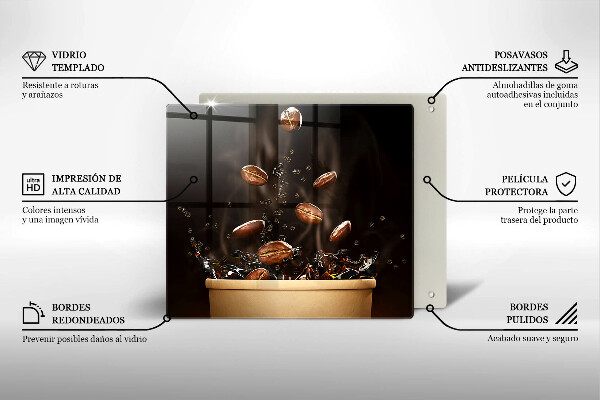 Sklo za varnou desku Horká kávová zrna