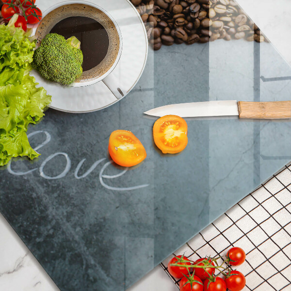 Sklo za varnou desku Kávová zrna a šálek