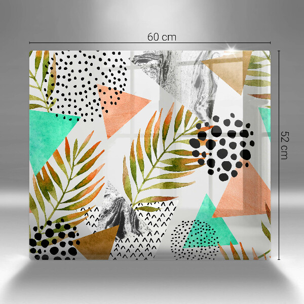 Sklo za varnou desku Boho listy vzor