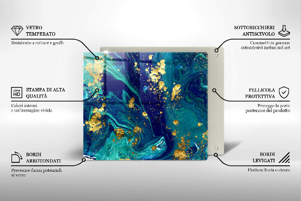 Sklo za varnou desku Abstrakce se zlatem