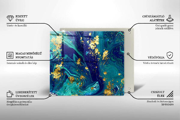 Sklo za varnou desku Abstrakce se zlatem